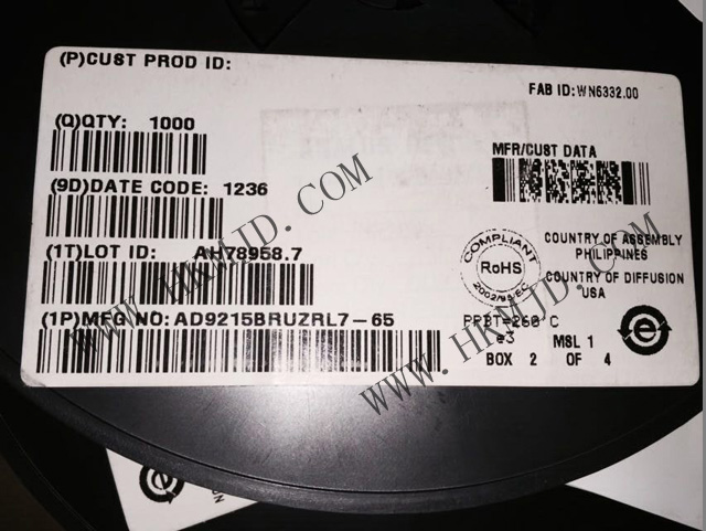 單通道 AD9215 AD9215BRUZRL7-65  10 位模數(shù)轉換器 - ADC
