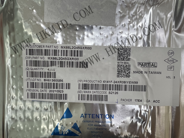 全新原裝 MXIC MX66L2G45GXRI00 串行NOR閃存 2Gb SPI - 四 I/O，DTR