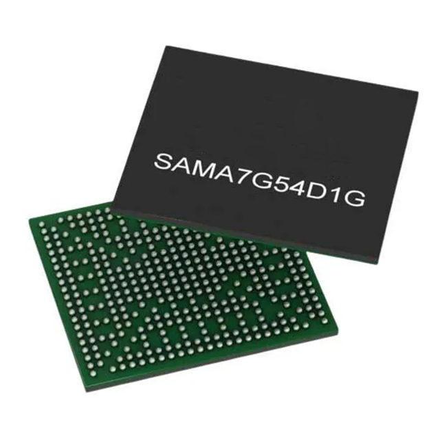 Microchip SAMA7G54D1GT-I/4UB ARM Cortex A7 微處理器 MPU，帶 MIPI 攝像頭和 1Gb 集成 DDR3L