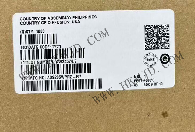 亞德諾(ADI) AD8205WYRZ AD8205 單電源差動(dòng)放大器，提供8引腳SOIC封裝