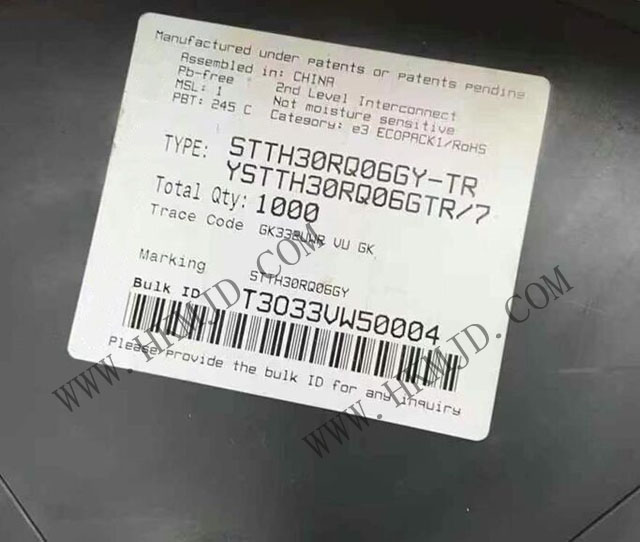 供應(yīng) STTH30RQ06GY 一款汽車級 600V、30A 超快軟恢復二極管