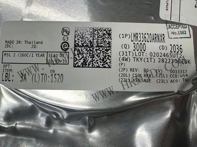 德州儀器 LMR33620ARNXR 同步降壓轉(zhuǎn)換器 | 超低 EMI，寬輸入電壓，2A 輸出